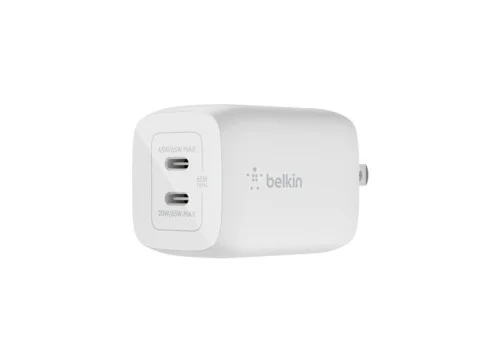 BELKIN BOOSTCHARGE PRO DUAL USB-C GAN WALL CHARGER PPS 65W (WCH013DQWH)