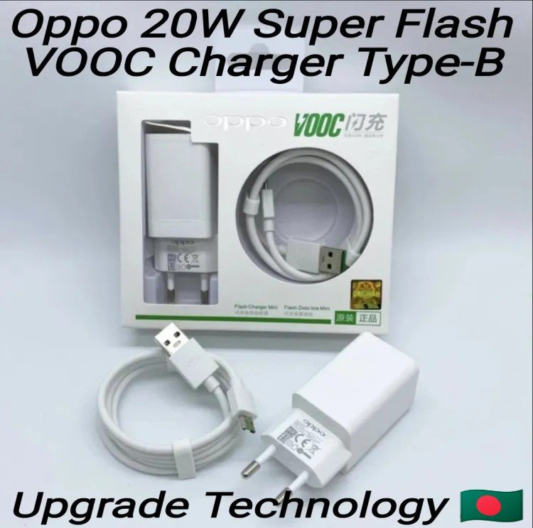 OPPO 4V/5A 20W Super-VOOC Charger with Micro Fast Charging Cable