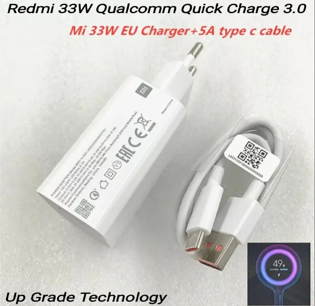 Mi Redmi 33W Superfast Quick Charging USB Type-C 3.0A Power Adapter Suit