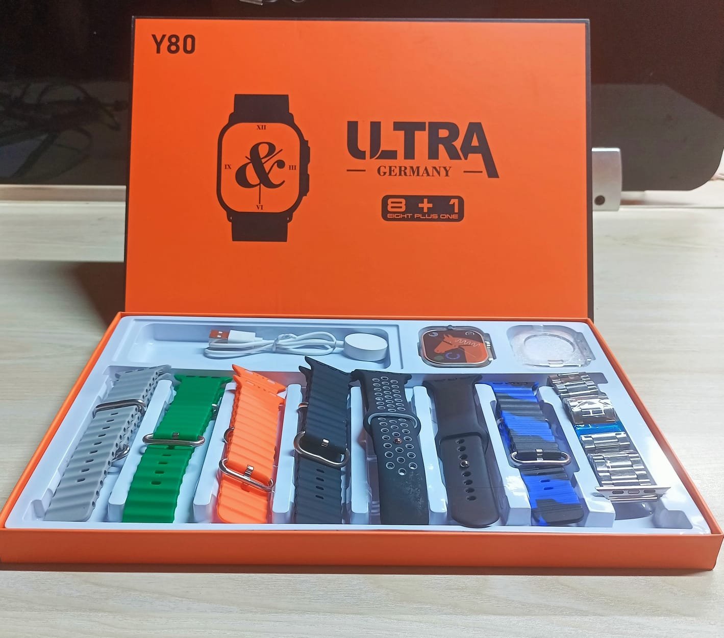 Y80 Ultra Smartwatch With 8 Strap and 2 Watches