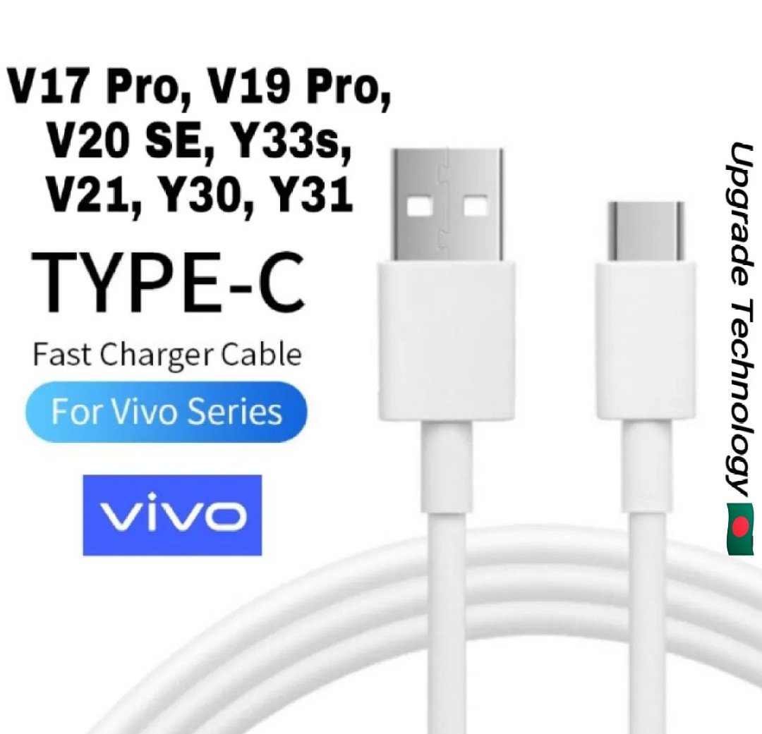 Vivo 3A-66W Max USB Type C Fast Charge Sync & Charge Cable For V21 V21e V21 5G Y50 Y30 Y30I Vivo S1 Pro V17 V17 Pro V19 X50