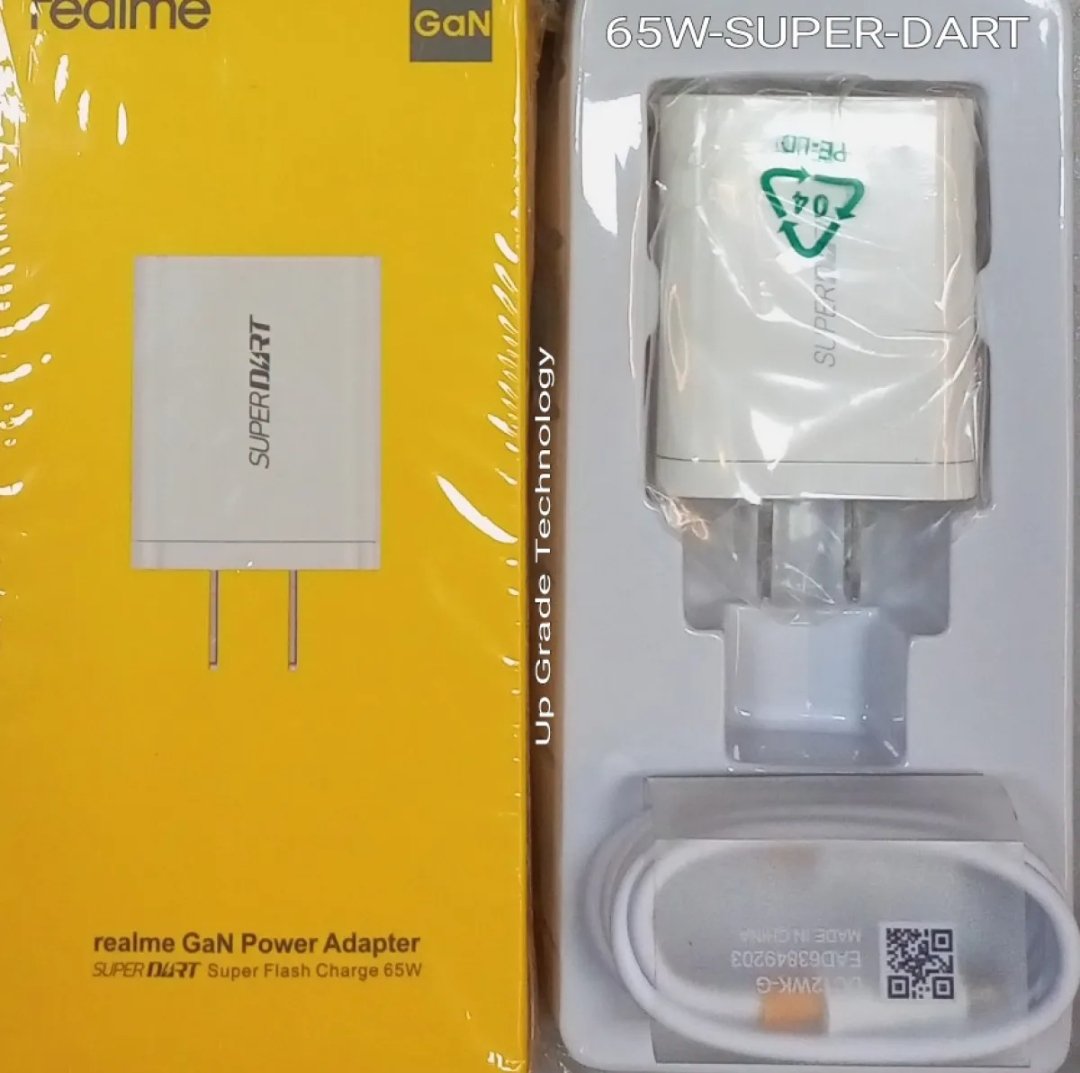 Realme 65W Super Dart GaN Power EU Plug Power Adapter Type C Cable