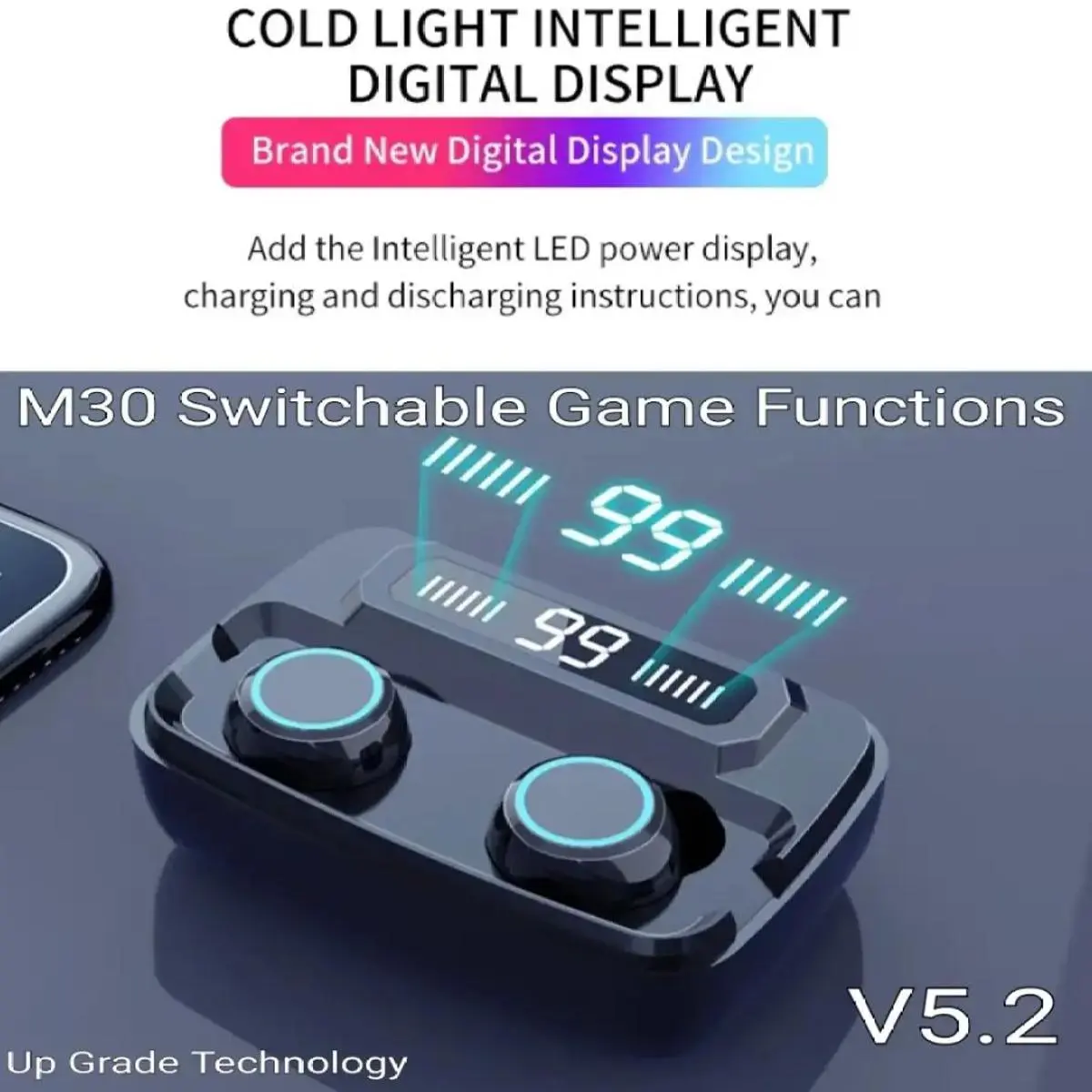 M30 TWS Bluetooth V5.2 Wireless Stereo Sound Ear-Buds