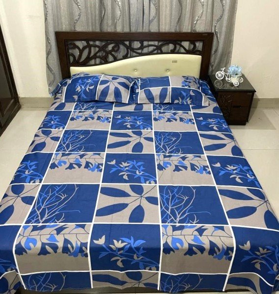 Cotton Design Bedsheet 8 x 8 foot - 3pcs Set