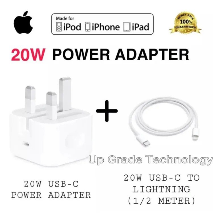 Apple 20W PD 3Pin Superfast Charger With Type-C to Lightning Fast Charging Cable