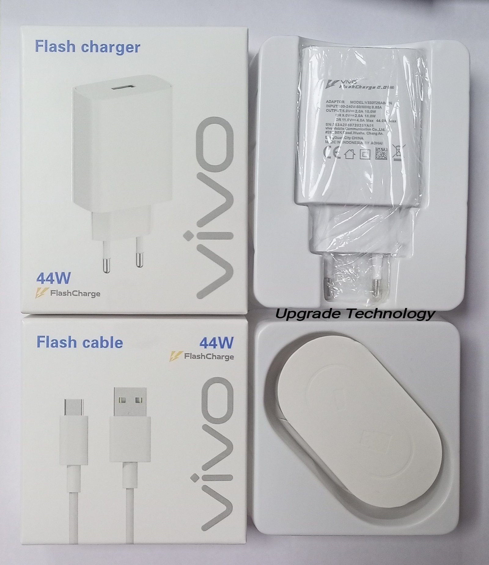 VIVO 44W 2.0 Flash Charge Fast Charger Type C Data Cable & Adapter