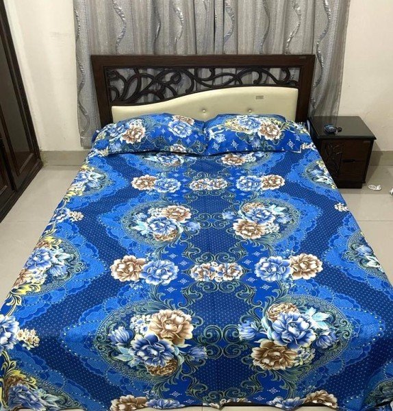 Cotton Design Bedsheet 8 x 8 foot - 3pcs Set