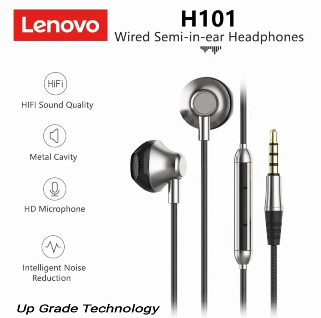 Lenovo H101 3.5mm In-ear Wired Earphone Headphones Sound Heavy Bas Stereo Earphone with Mic