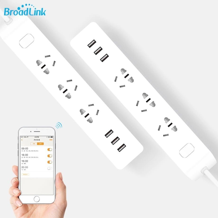 Broadlink MP2 WiFi Enabled Smart Power Strip With 3 USB Charging Port