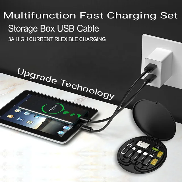All in One Data Cable Set Storage Box 60w Fast Charge Multi-function Data Cable Bracket Storage Box - Innovative Design