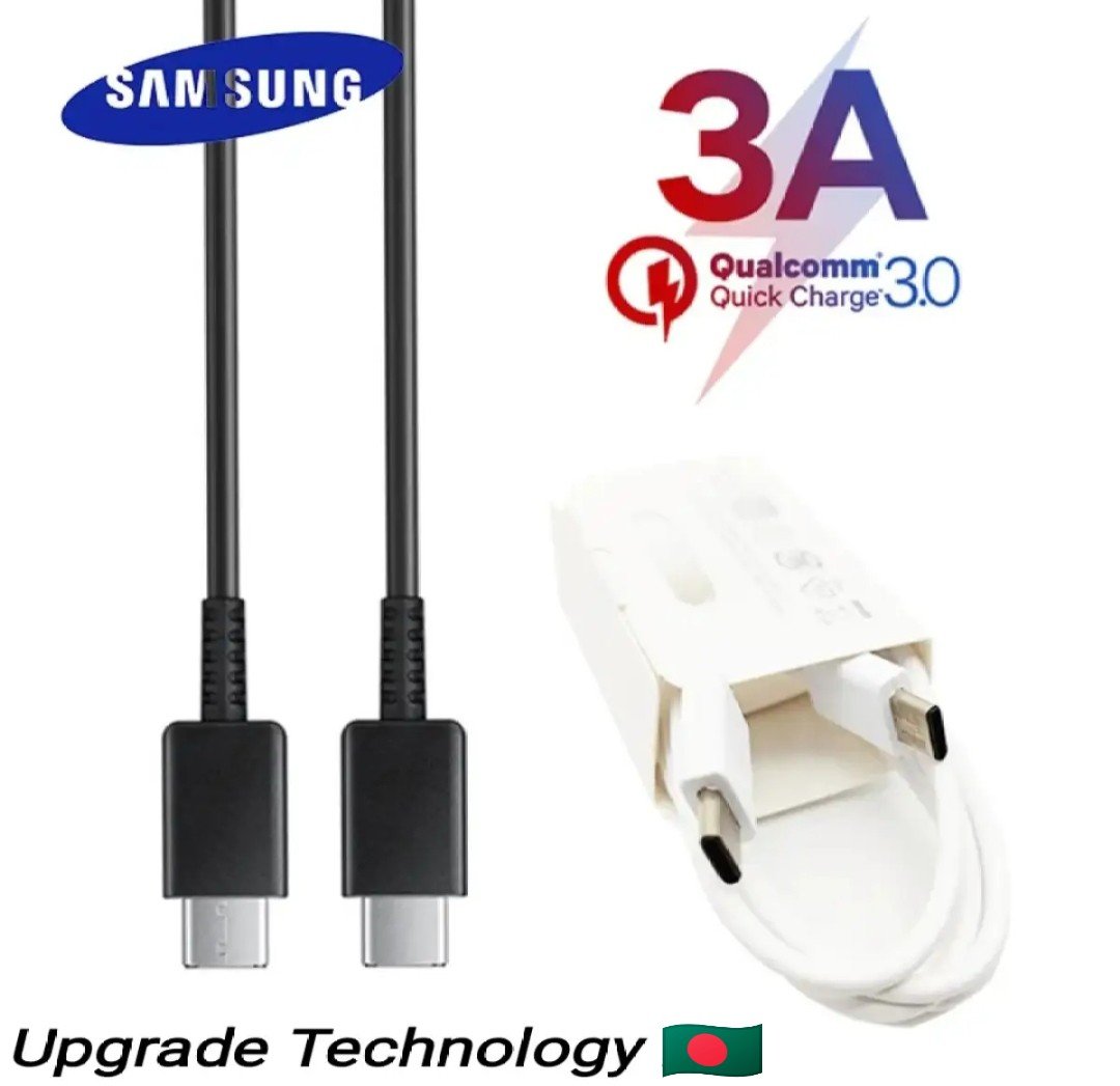 Samsung Galaxy S22 3A Fast Charging USB Type-C to Type-C PD Charging Cable – Black