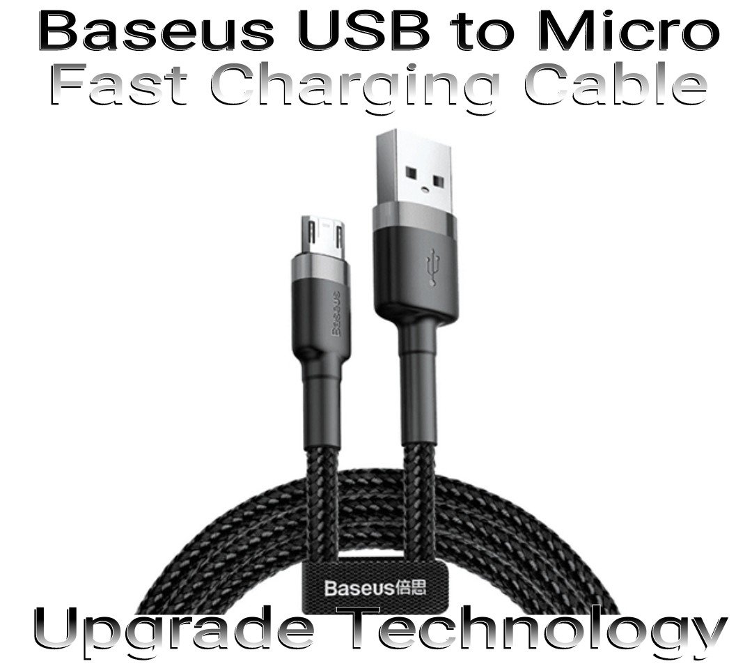 Baseus High Density Cafule Cable Durable Nylon Braided Wire USB / Micro USB 2.4A 1M Black Cable (CAMKLF-HG1)