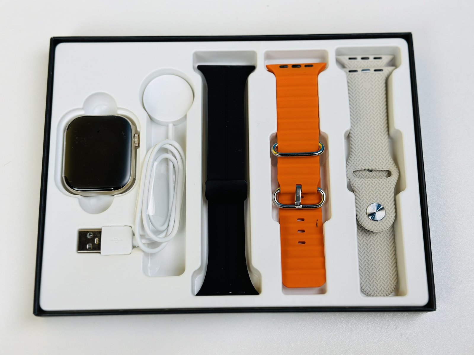 HW9 Pro Max Smart Watch with 3 Straps In 1 – Orange Color